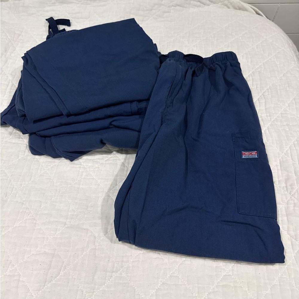 Cherokee 6-pocket Blue Scrub Pants (2 pairs bundle)